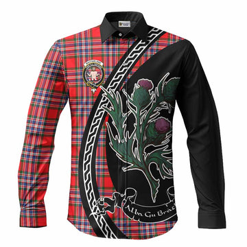 MacFarlane (McFarlane) Family Crest Tartan Long Sleeve Button Shirts Alba Thistle Inspired