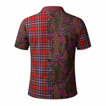 MacFarlane (McFarlane) Family Crest Tartan Polo Shirt Scottish Thistle Flower Pattern Half Style