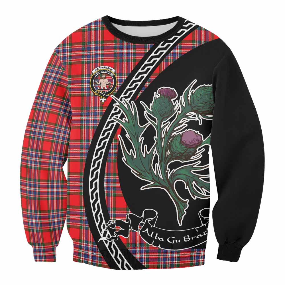 MacFarlane (McFarlane) Family Crest Tartan Sweatshirt Alba Thistle Inspired - Tartan Vibes Clothing