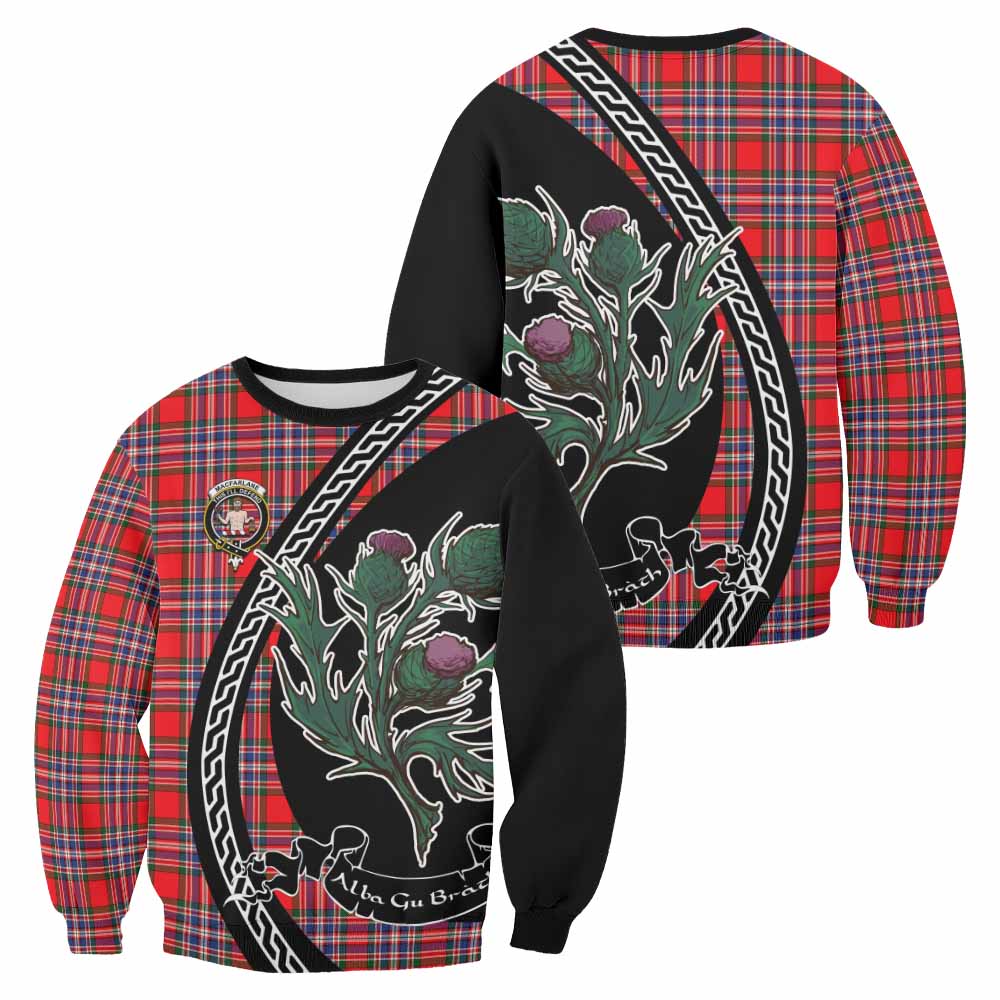 MacFarlane (McFarlane) Family Crest Tartan Sweatshirt Alba Thistle Inspired - Tartan Vibes Clothing