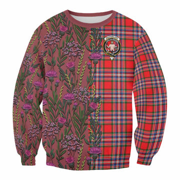 MacFarlane (McFarlane) Family Crest Tartan Sweatshirt Scottish Thistle Flower Pattern Half Style - Tartan Vibes Clothing