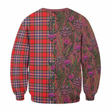 MacFarlane (McFarlane) Family Crest Tartan Sweatshirt Scottish Thistle Flower Pattern Half Style - Tartan Vibes Clothing