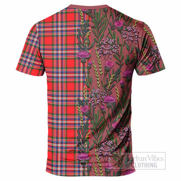 MacFarlane (McFarlane) Family Crest Tartan T-Shirt Scottish Thistle Flower Pattern Half Style - Tartan Vibes Clothing