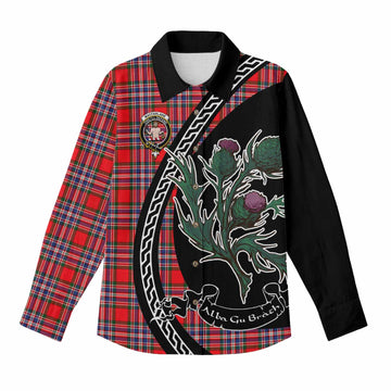 MacFarlane (McFarlane) Family Crest Tartan Women Casual Shirt Alba Thistle Inspired