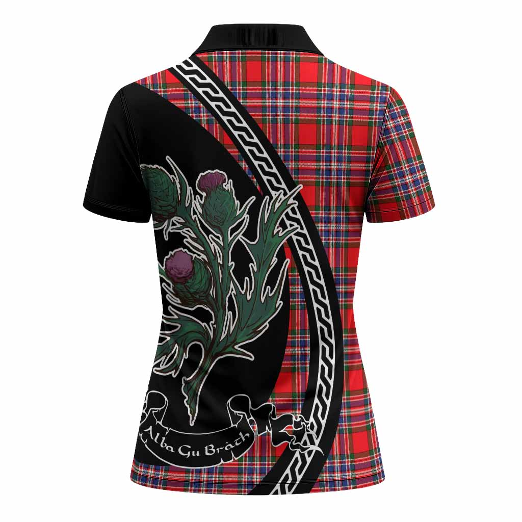 MacFarlane (McFarlane) Family Crest Tartan Women Polo Shirt Alba Thistle Inspired - Tartan Vibes Clothing