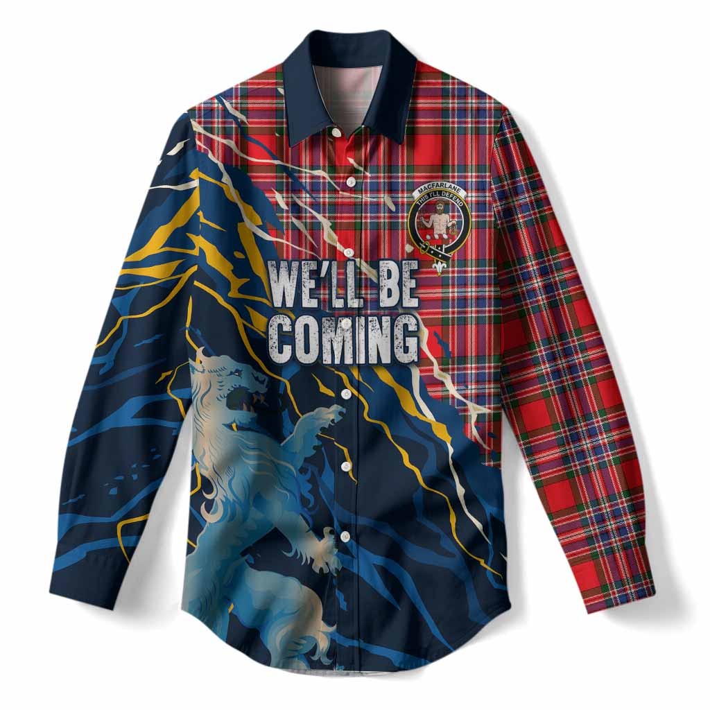 MacFarlane (McFarlane) Scotland Tartan Women Casual Shirt WC2026 Football - We'll Be Coming