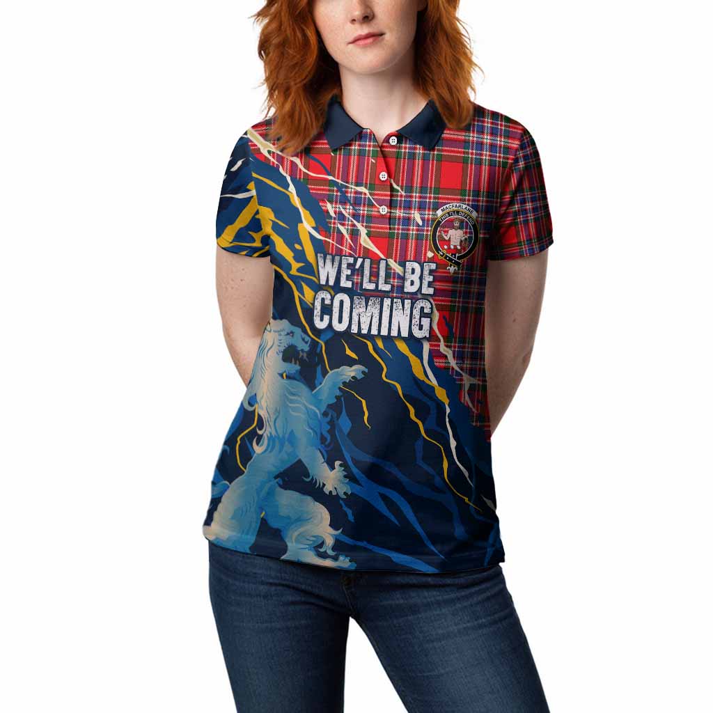 MacFarlane (McFarlane) Scotland Tartan Women Polo Shirt WC2026 Football - We'll Be Coming