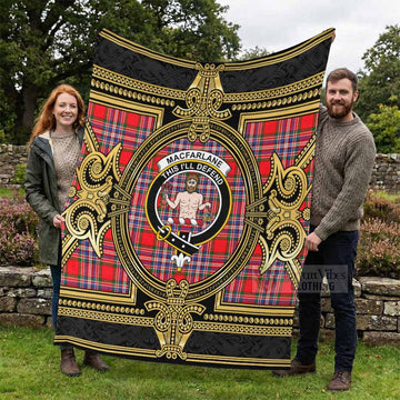 MacFarlane (McFarlane) Scottish Tartan Crest Blanket Royal Stylized - Tartan Vibes Clothing