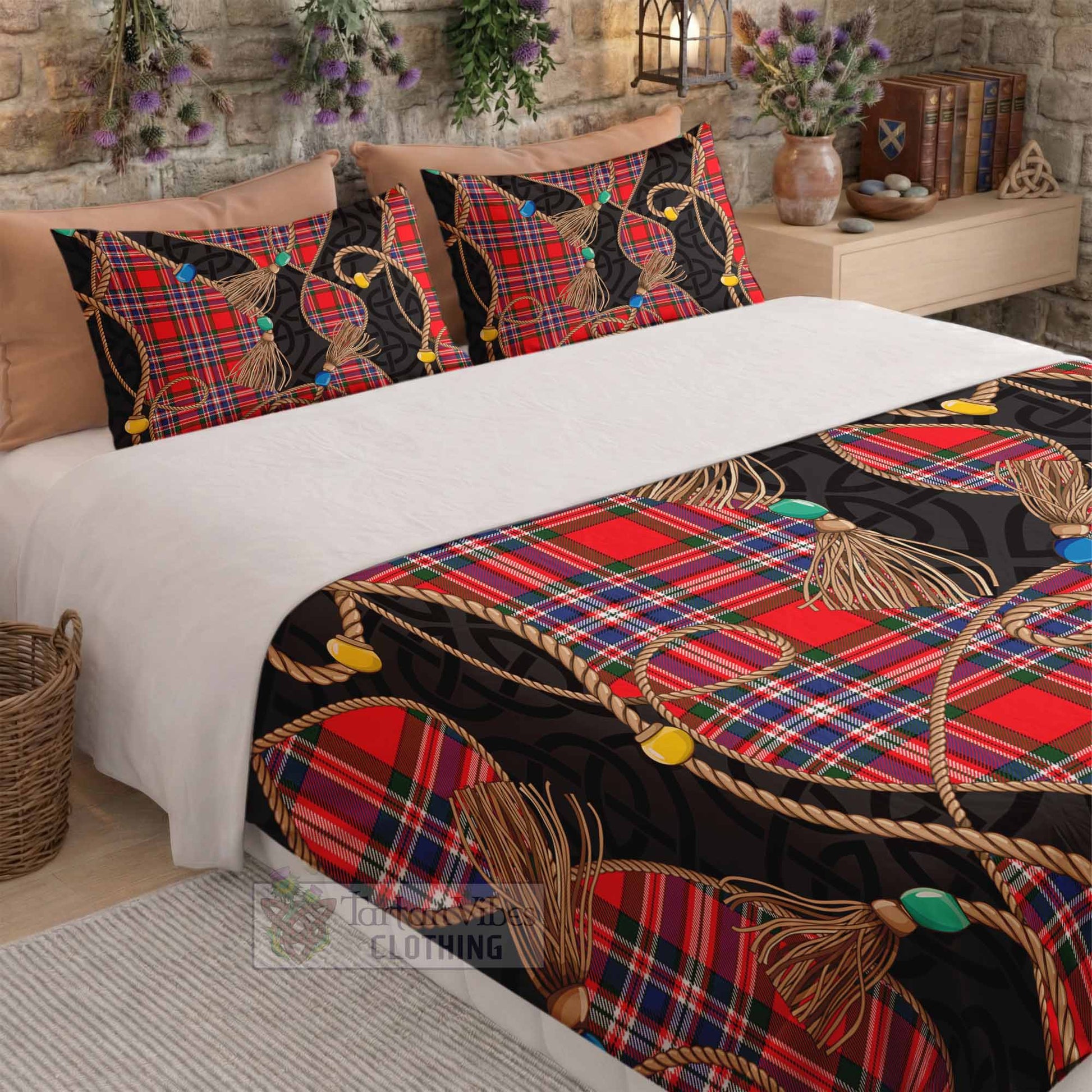 MacFarlane (McFarlane) Scottish Tartan Twisted Ropes Stylized Bedding Set