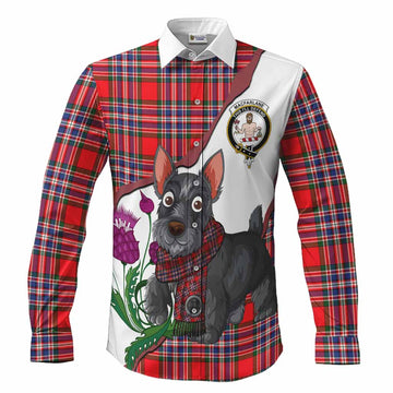 MacFarlane (McFarlane) Scottish Terrier Tartan Crest Long Sleeve Button Shirts Thistle Heritage Art