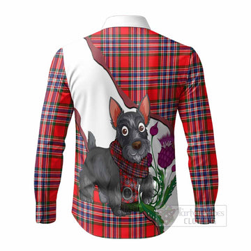 MacFarlane (McFarlane) Scottish Terrier Tartan Crest Long Sleeve Button Shirts Thistle Heritage Art