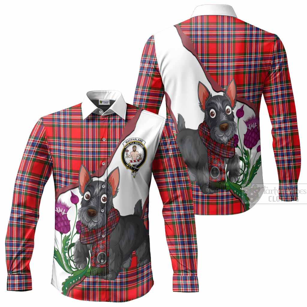 MacFarlane (McFarlane) Scottish Terrier Tartan Crest Long Sleeve Button Shirts Thistle Heritage Art