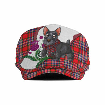 MacFarlane (McFarlane) Scottish Terrier Tartan Flat Cap, Jeff Cap Thistle Heritage Art