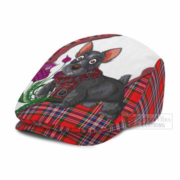 MacFarlane (McFarlane) Scottish Terrier Tartan Flat Cap, Jeff Cap Thistle Heritage Art