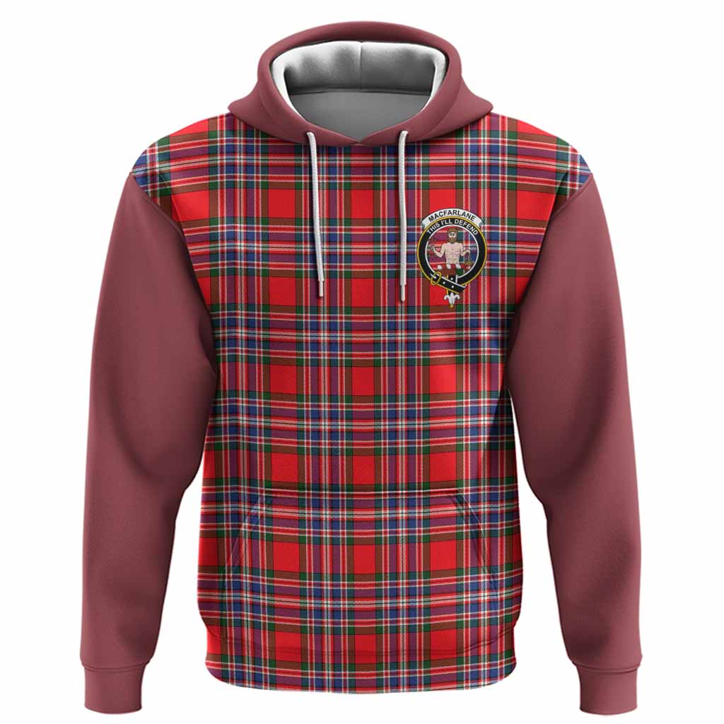 MacFarlane (McFarlane) Tartan Accent Hoodie with Family Crest
