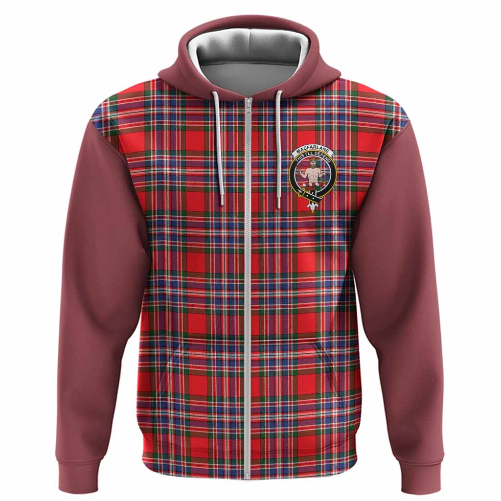 MacFarlane (McFarlane) Tartan Accent Hoodie with Family Crest