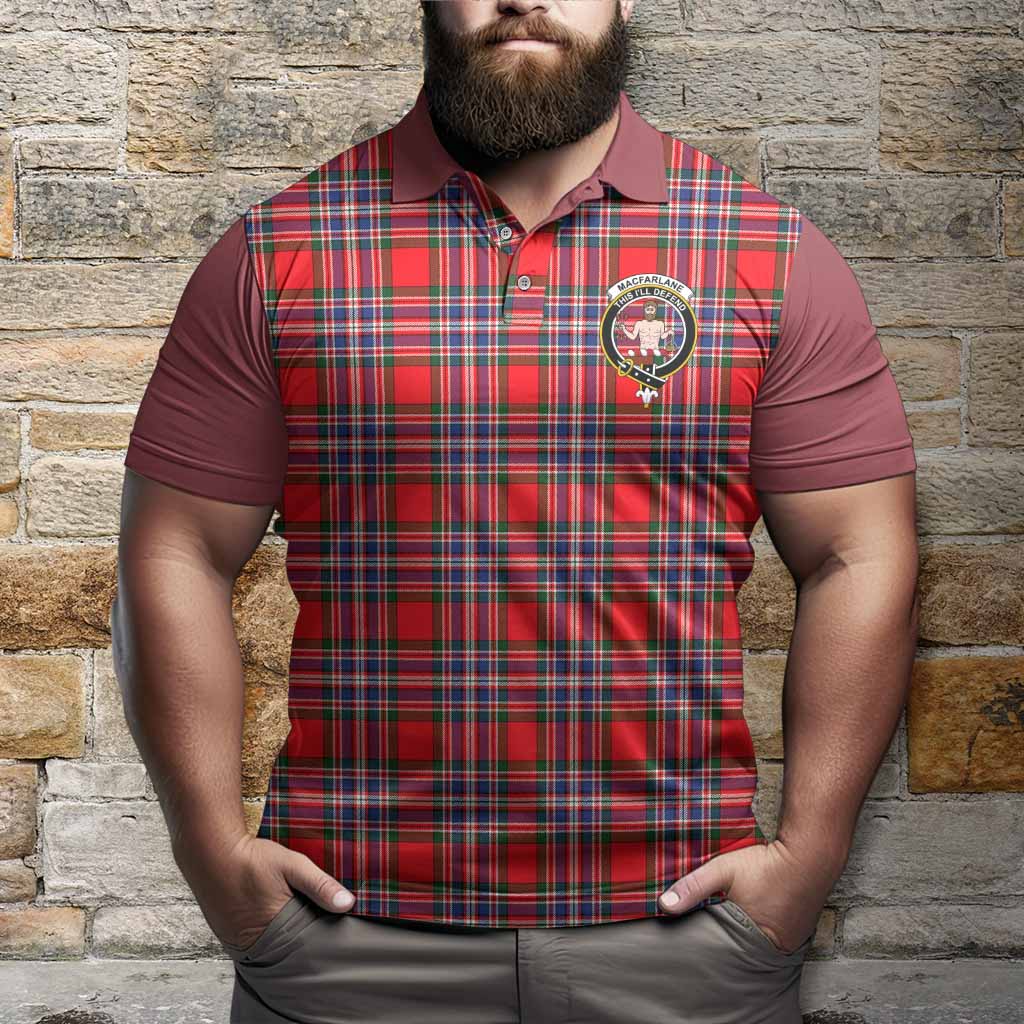 MacFarlane (McFarlane) Tartan Accent Polo Shirt with Family Crest