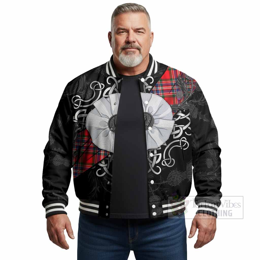 MacFarlane (McFarlane) Tartan Baseball Jacket Jacobite White Rose - Tartan Vibes Clothing