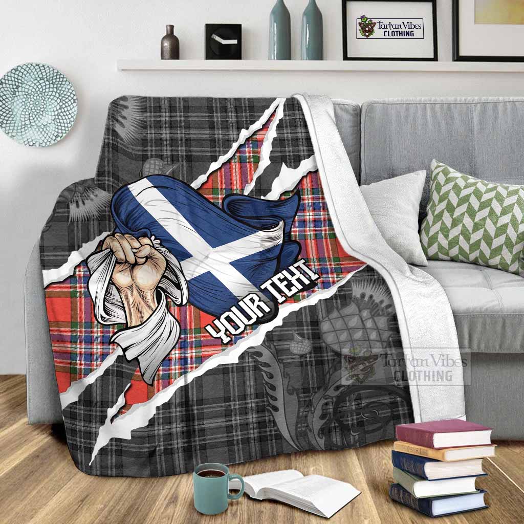 MacFarlane (McFarlane) Tartan Blanket Hands with Scotland National Flags