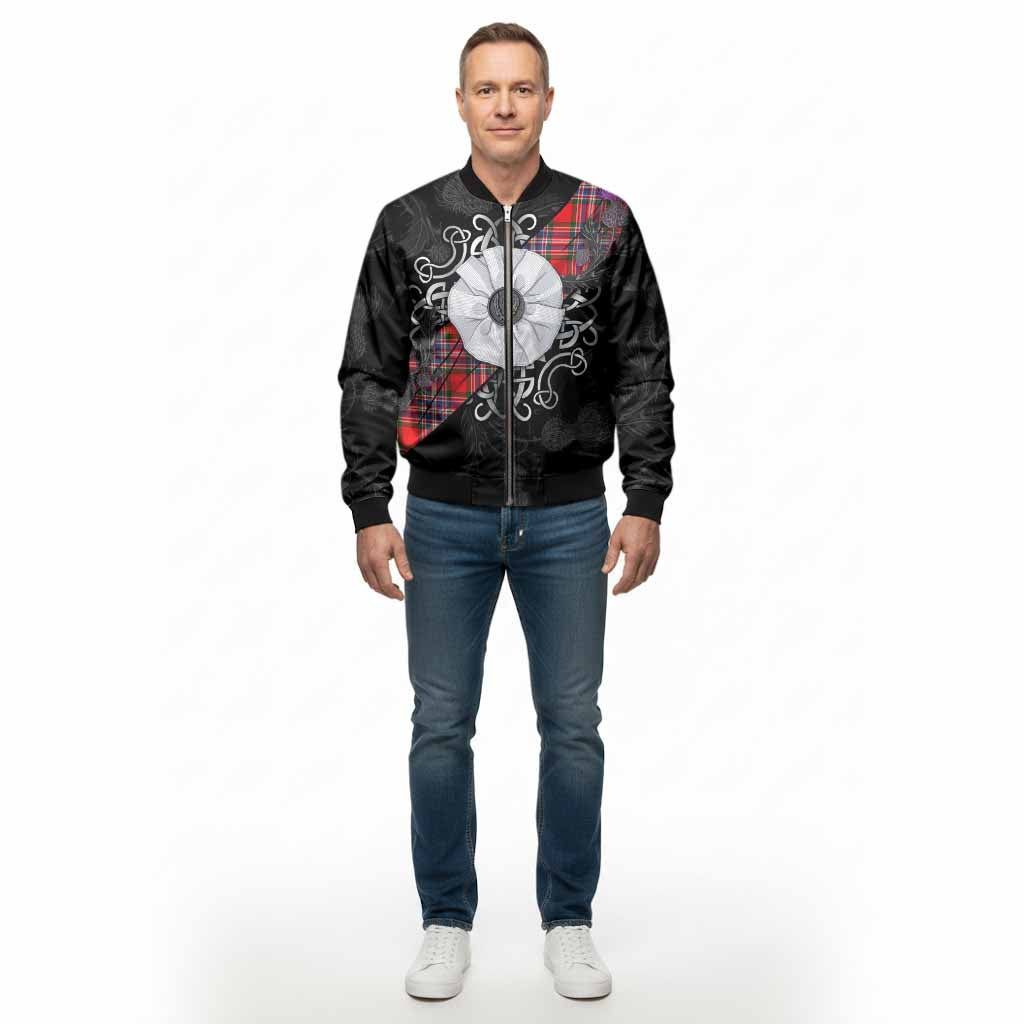 MacFarlane (McFarlane) Tartan Bomber Jacket Jacobite White Rose - Tartan Vibes Clothing