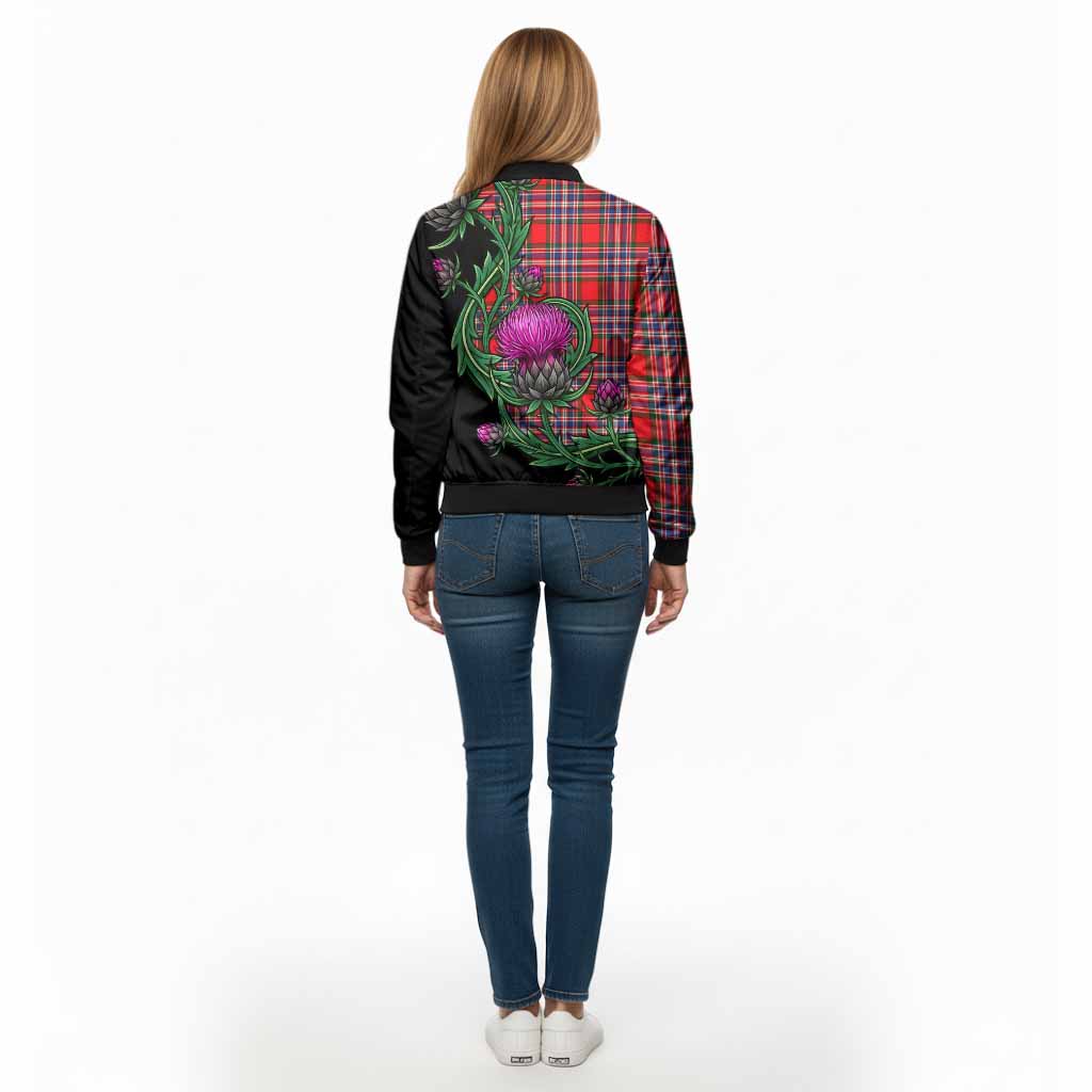 MacFarlane (McFarlane) Tartan Bomber Jacket Resilient Scottish Thistle - Tartan Vibes Clothing