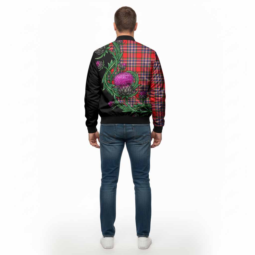 MacFarlane (McFarlane) Tartan Bomber Jacket Resilient Scottish Thistle - Tartan Vibes Clothing