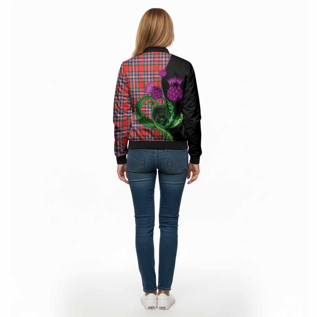 MacFarlane (McFarlane) Tartan Bomber Jacket Traditional Scottish Thistle