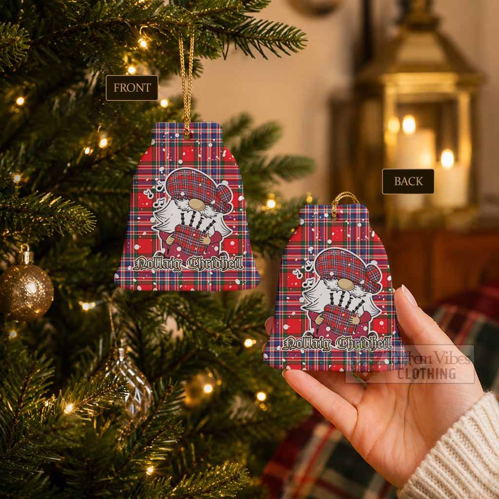 MacFarlane (McFarlane) Tartan Ceramic Bell Ornament Gnome Bagpiper - Chistmas Tree Decor - Tartan Vibes Clothing