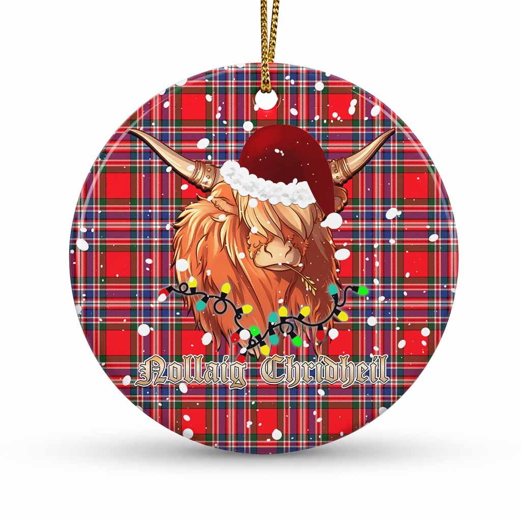 MacFarlane (McFarlane) Tartan Ceramic Circle Ornament Mister Coo - Highlander Decor 1 Piece - Tartan Vibes Clothing