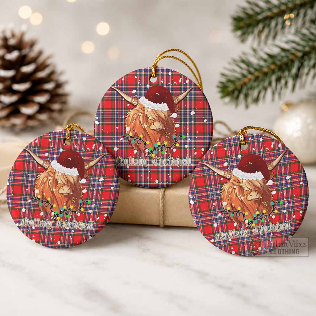 MacFarlane (McFarlane) Tartan Ceramic Circle Ornament Mister Coo - Highlander Decor Pack of 3 - Tartan Vibes Clothing