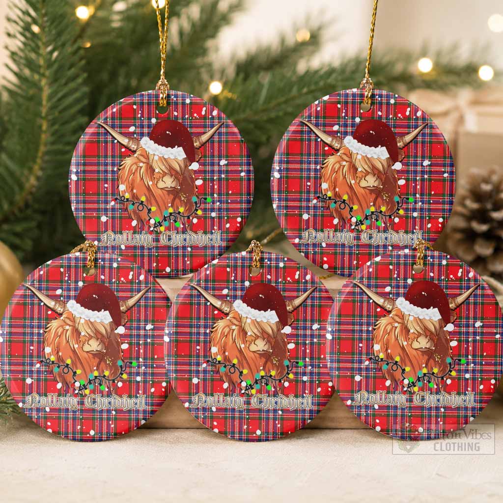 MacFarlane (McFarlane) Tartan Ceramic Circle Ornament Mister Coo - Highlander Decor Pack of 5 - Tartan Vibes Clothing