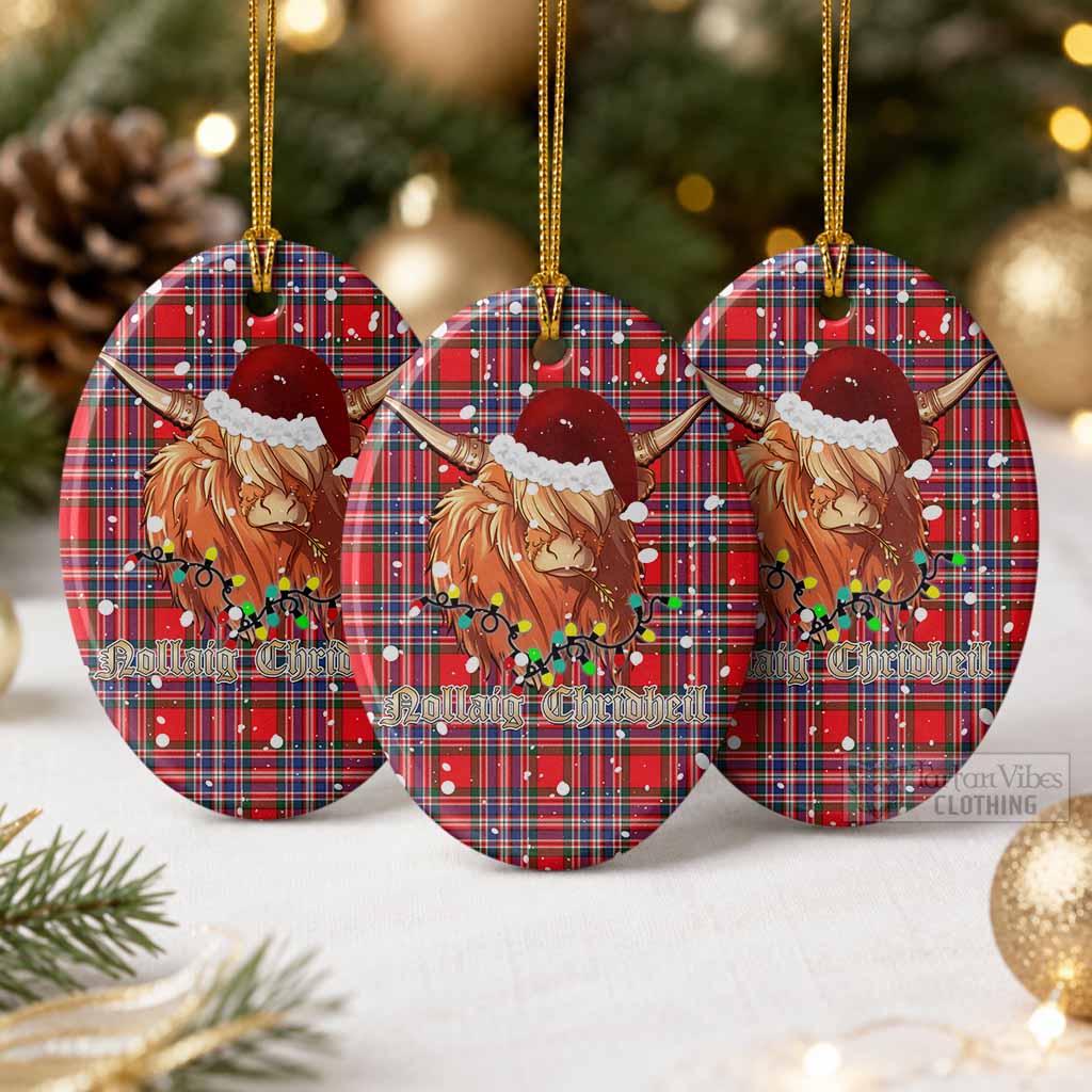 MacFarlane (McFarlane) Tartan Ceramic Oval Ornament Mister Coo - Highlander Decor Pack of 3 - Tartan Vibes Clothing