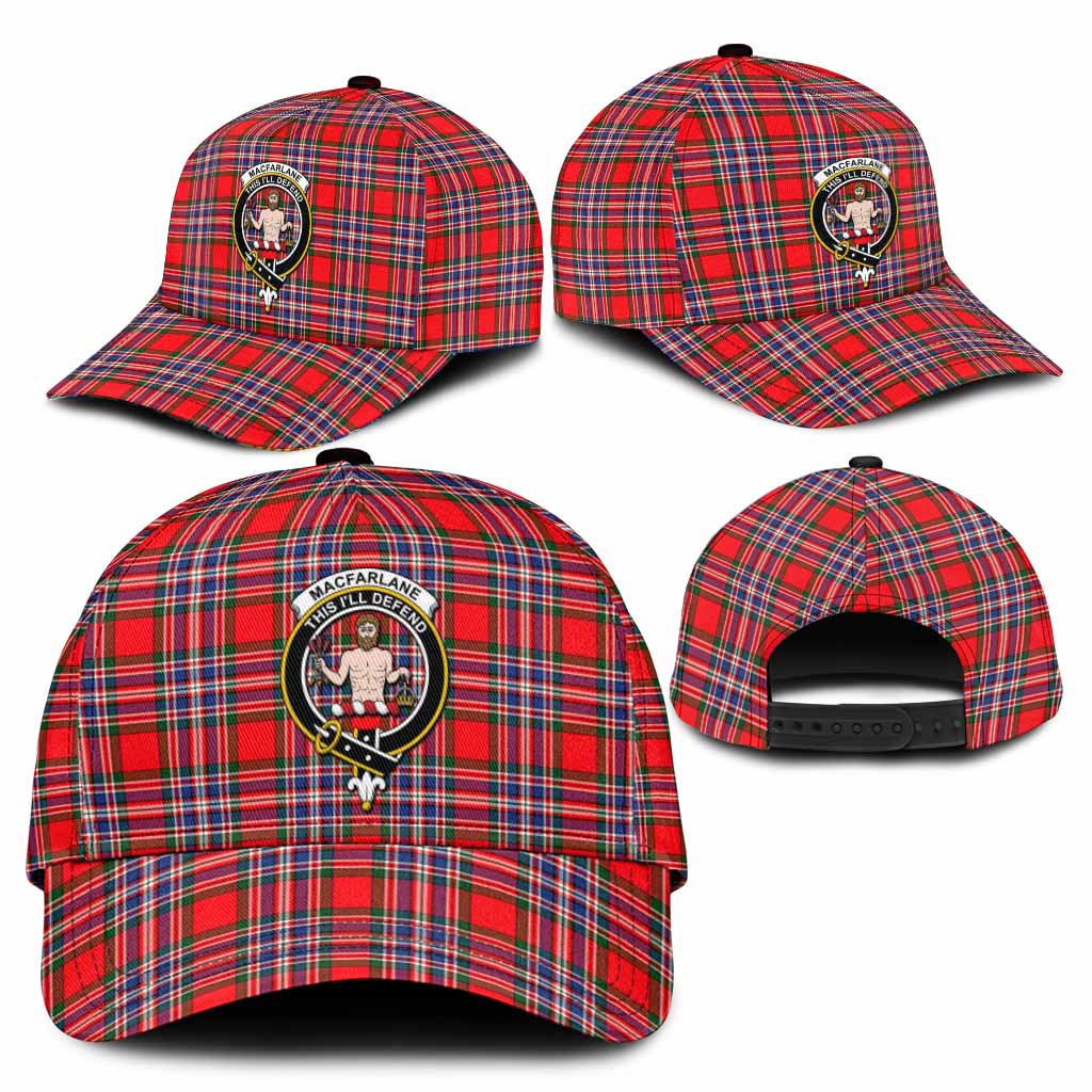 MacFarlane (McFarlane) Tartan Classic Cap with Family Crest