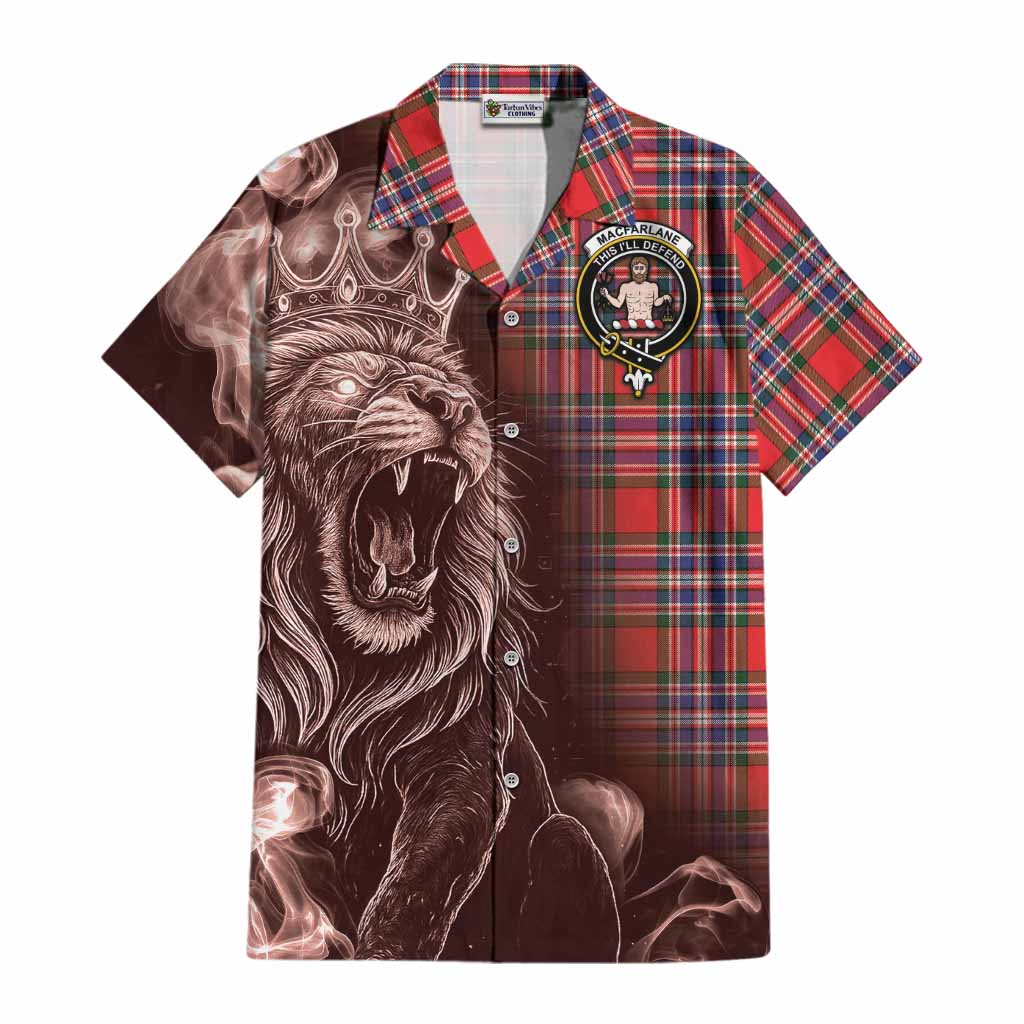 MacFarlane (McFarlane) Tartan Cotton Hawaiian Shirt Roaring Lion Heritage