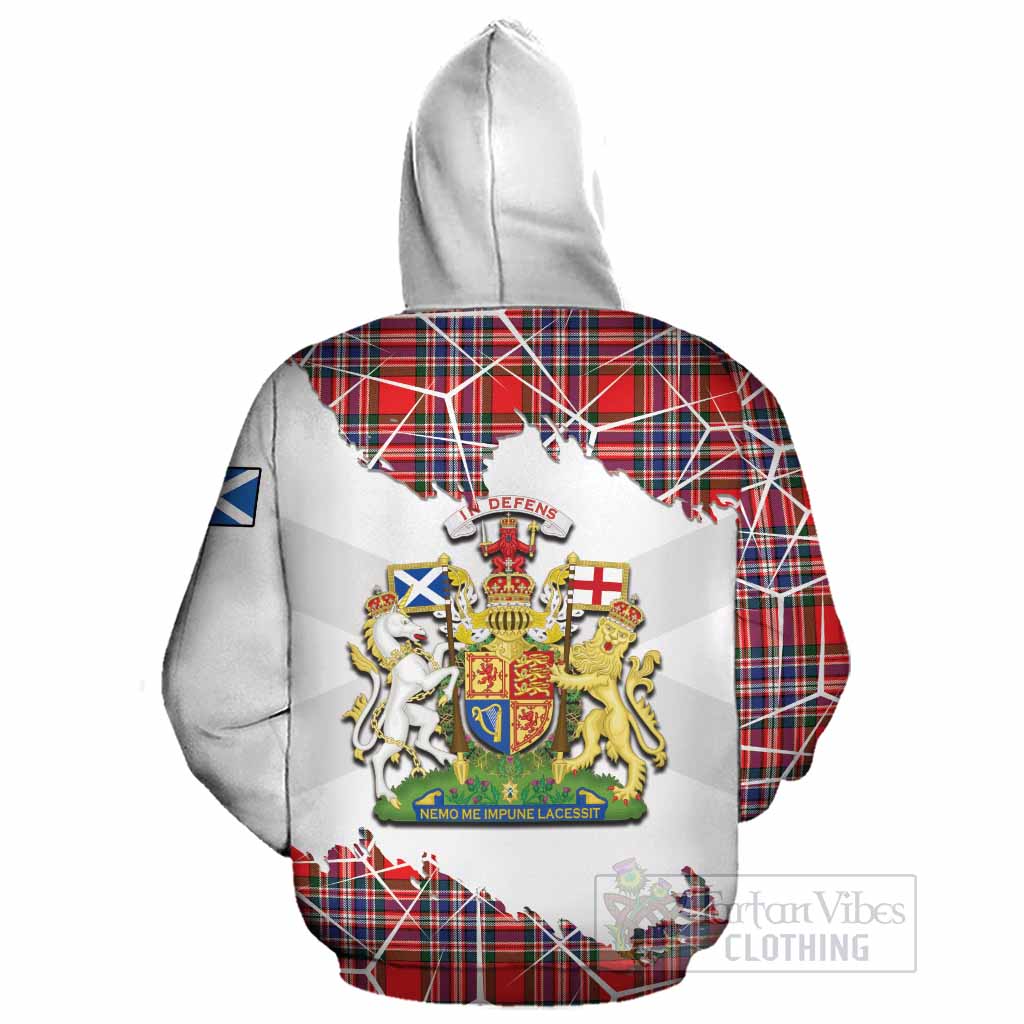 MacFarlane (McFarlane) Tartan Cotton Hoodie with Family Crest and Lion Rampant Grunge Style