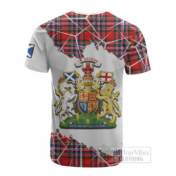 MacFarlane (McFarlane) Tartan Cotton T-shirt with Family Crest and Lion Rampant Grunge Style