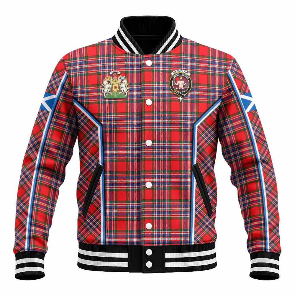 MacFarlane (McFarlane) Tartan Crest Baseball Jacket Scotland Coat of Arm Flag Style - Tartan Vibes Clothing