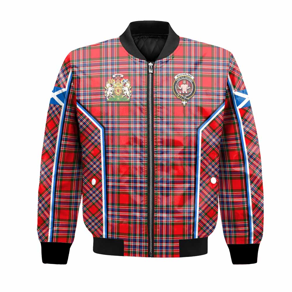 MacFarlane (McFarlane) Tartan Crest Bomber Jacket Scotland Coat of Arm Flag Style - Tartan Vibes Clothing