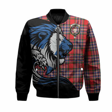 MacFarlane (McFarlane) Tartan Crest Bomber Jacket Scottish Golden Lions Wave Flow