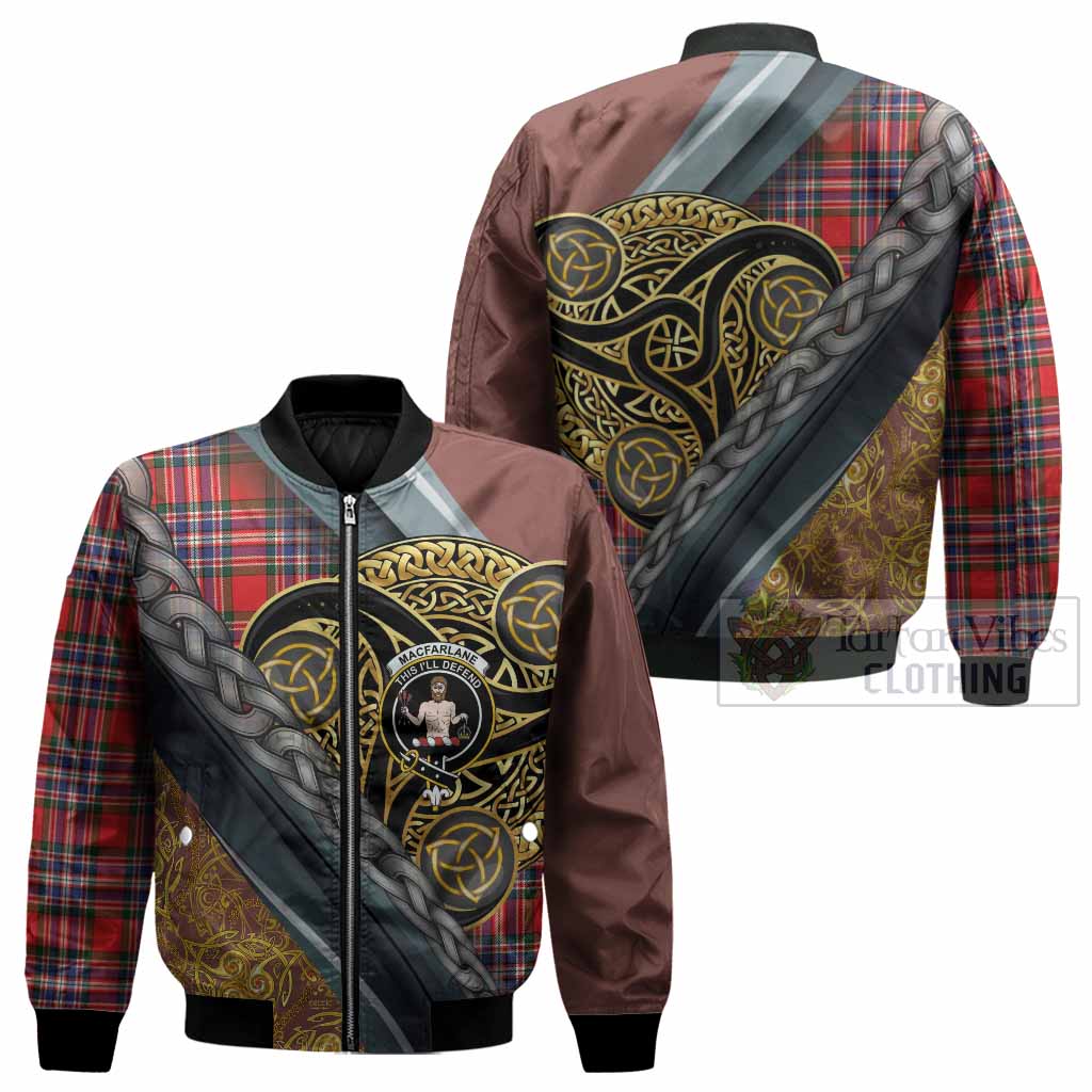 MacFarlane (McFarlane) Tartan Crest Bomber Jacket Scottish Triskele Celtic - Tartan Vibes Clothing