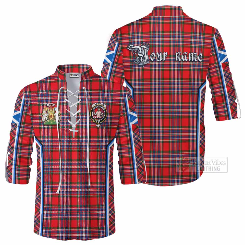 MacFarlane (McFarlane) Tartan Crest Ghillie Kilt Shirt Scotland Coat of Arm Flag Style - Tartan Vibes Clothing