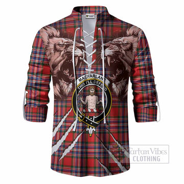 MacFarlane (McFarlane) Tartan Crest Ghillie Shirt Ferocious Lion Style