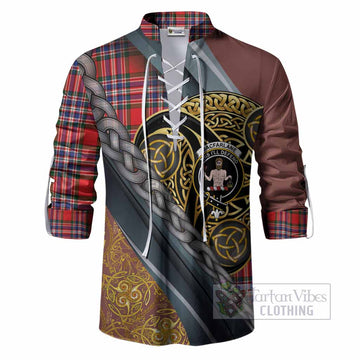 MacFarlane (McFarlane) Tartan Crest Ghillie Shirt Scottish Triskele Celtic