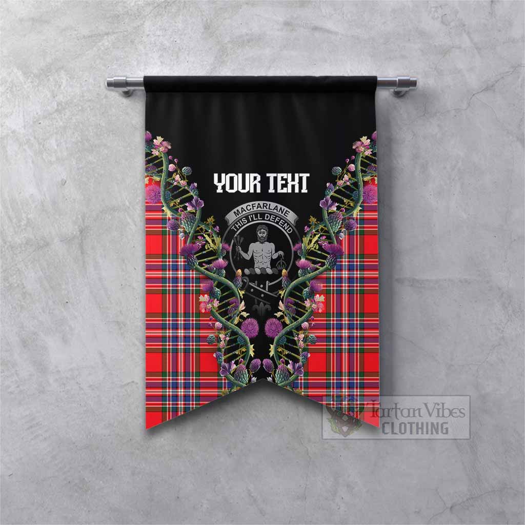 MacFarlane (McFarlane) Tartan Crest Gonfalon Scottish Heritage Thistle DNA