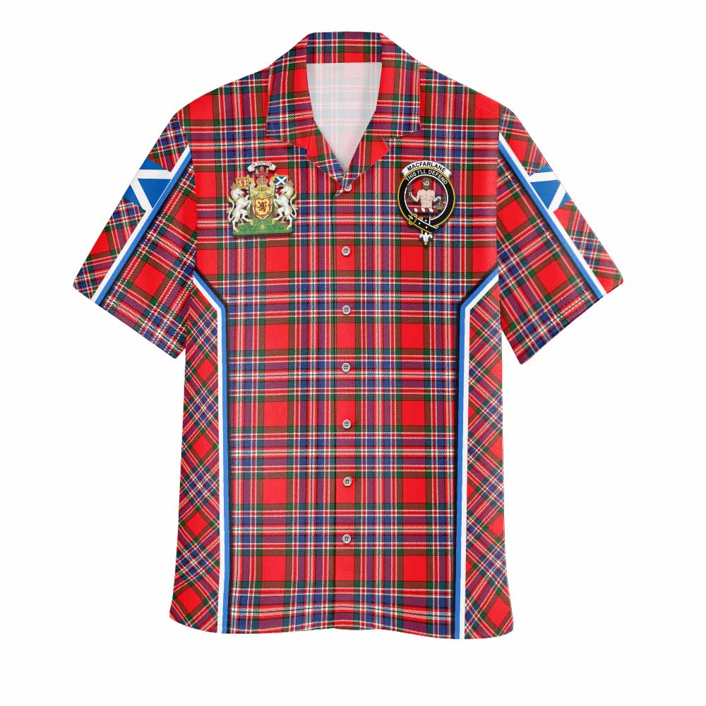 MacFarlane (McFarlane) Tartan Crest Hawaiian Shirt Scotland Coat of Arm Flag Style - Tartan Vibes Clothing