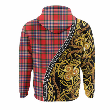 MacFarlane (McFarlane) Tartan Crest Hoodie Celtic Knot and Triple Trickle Spiral Symbols