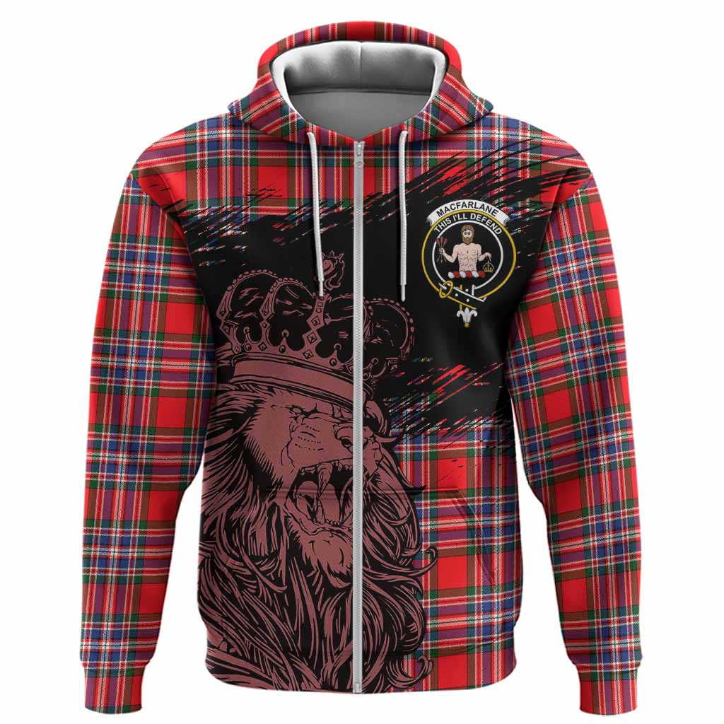 MacFarlane (McFarlane) Tartan Crest Hoodie Crowned Lion Heritage Style