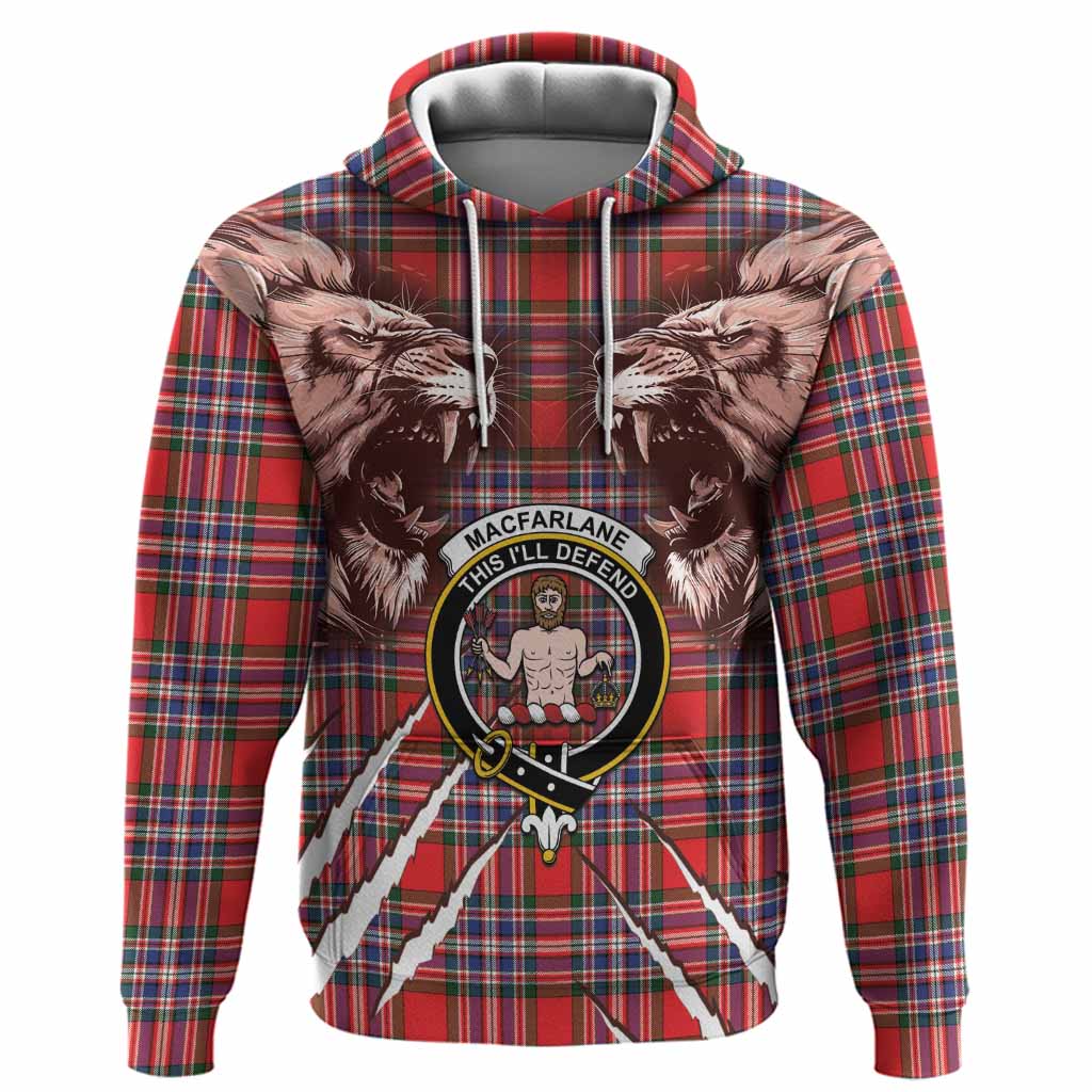 MacFarlane (McFarlane) Tartan Crest Hoodie Ferocious Lion Style