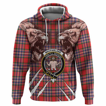 MacFarlane (McFarlane) Tartan Crest Hoodie Ferocious Lion Style