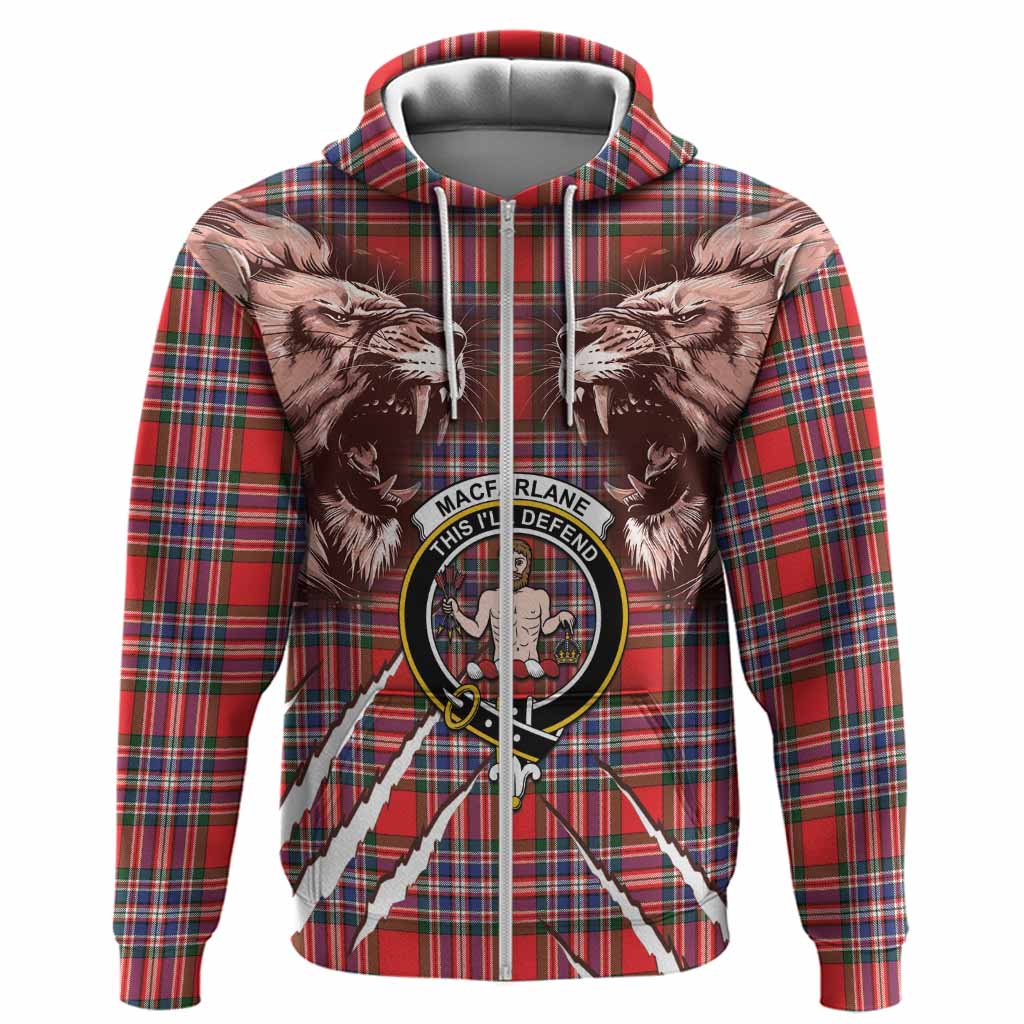MacFarlane (McFarlane) Tartan Crest Hoodie Ferocious Lion Style